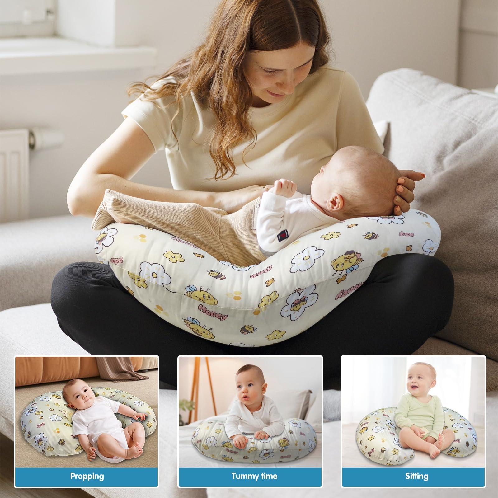 x-vesolje nursing pillow 3d-polyester-fill promotes softness and air circulation.