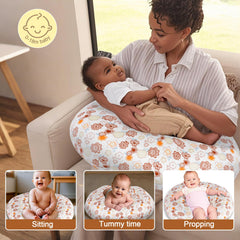 x-vesolje adjustable nursing pillow demonstrates versatile support for mom and baby.