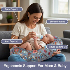 x-vesolje nursing pillow provides secure baby feeding support during early meals