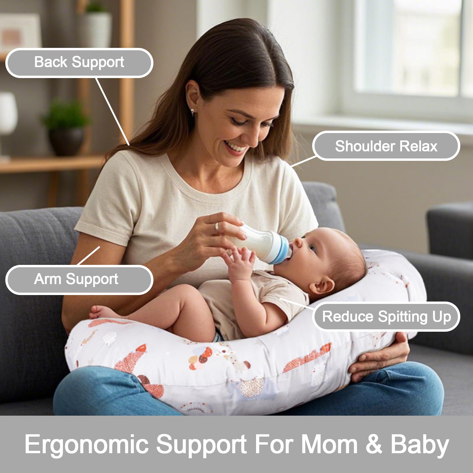 x-vesolje nursing pillow baby-feeding-surface provides stable support for comfortable latch