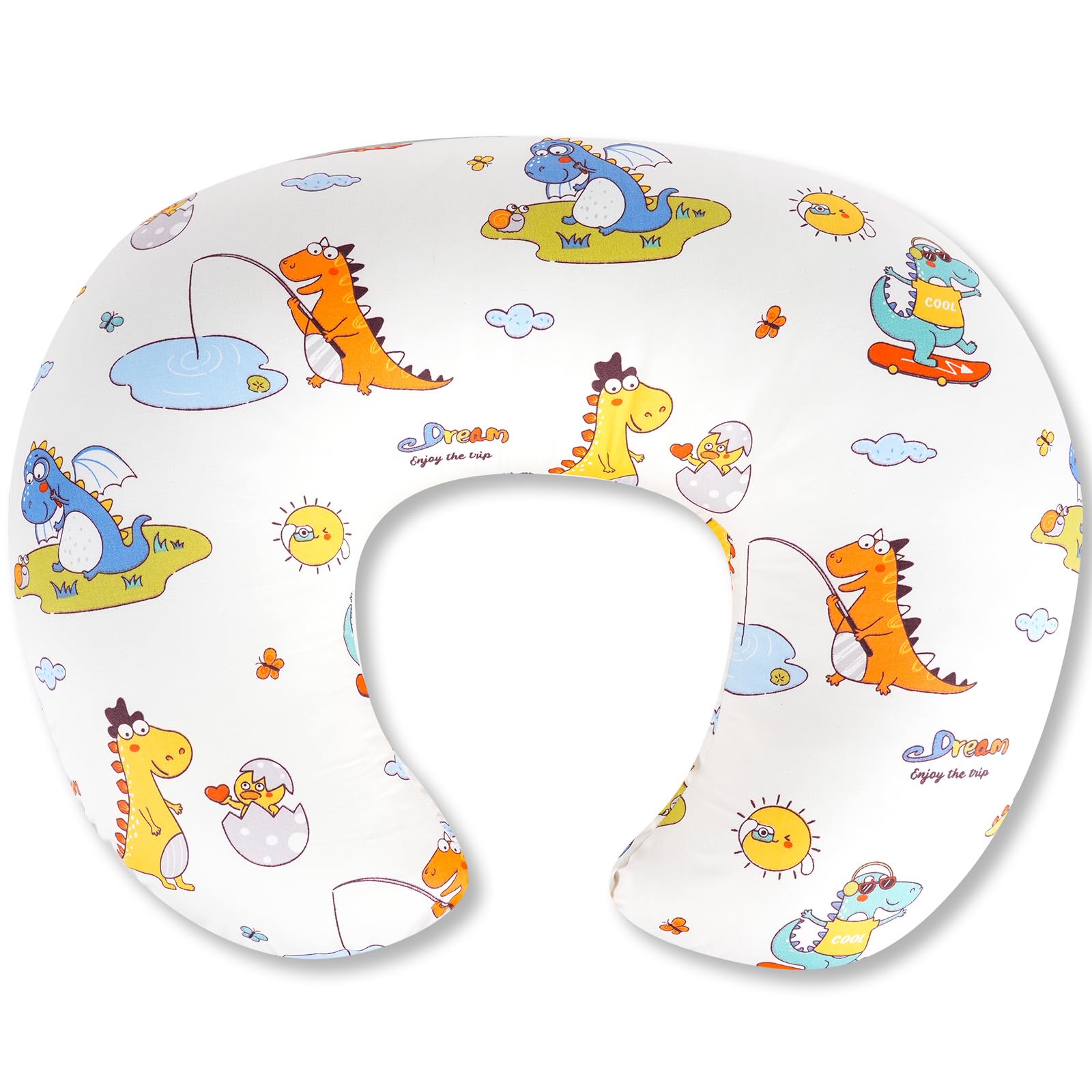 x-vesolje nursing pillow C-shape with dinosaurs for ergonomic feeding comfort