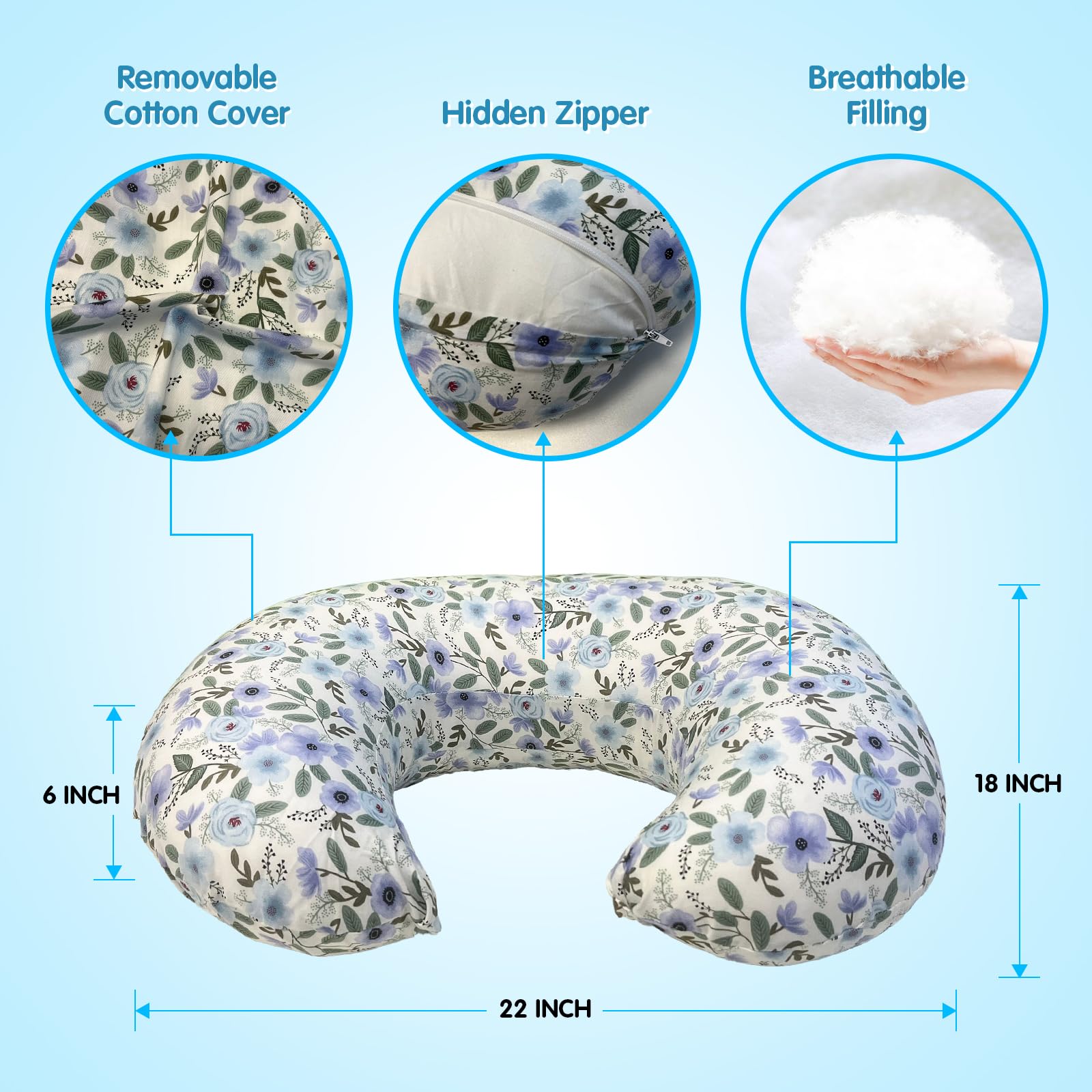 X-vesolje nursing pillow with detachable machine-washable cover
