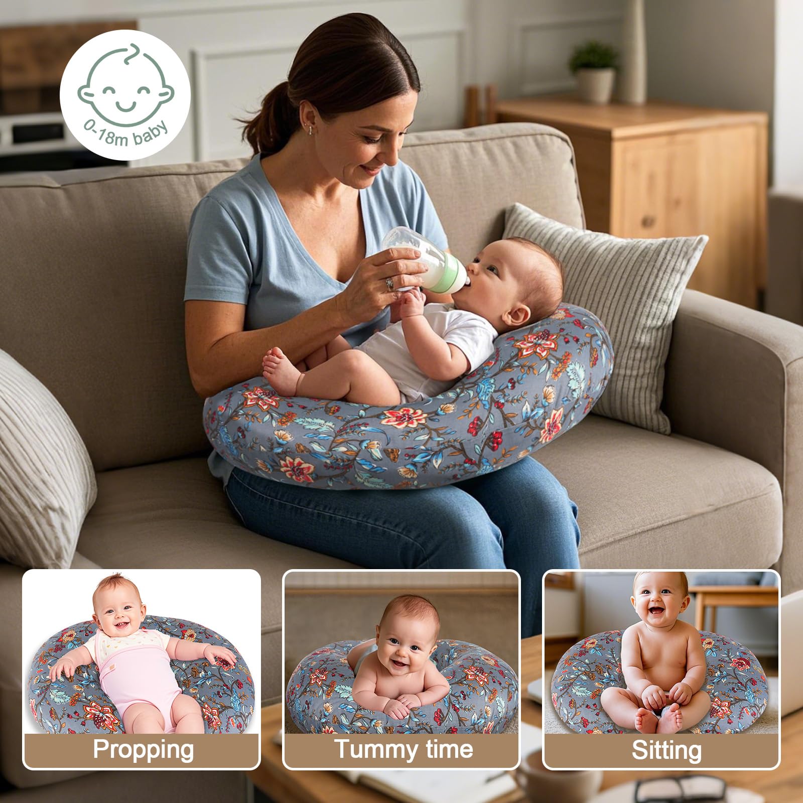 x-vesolje nursing pillow in ergonomic C-shape promotes better positioning