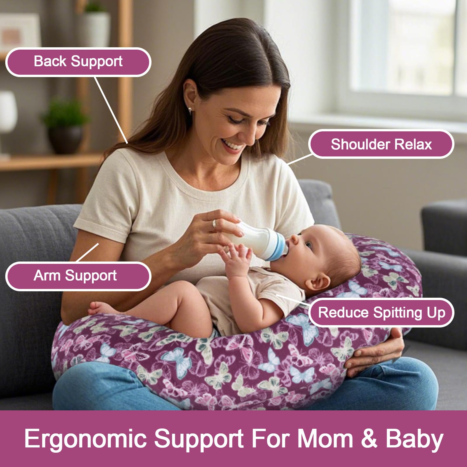 x-vesolje nursing pillow machine-washable cover simplifies cleanup after feeding