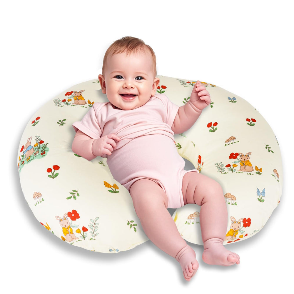 x-vesolje nursing pillow original bunny lends cozy aesthetic while supporting baby's feeding