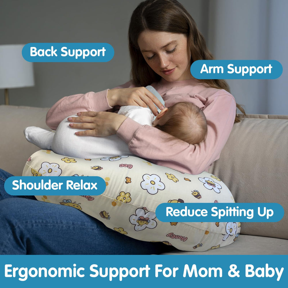 x-vesolje nursing pillow original size honey-bee ensures comfortable feeding setup.