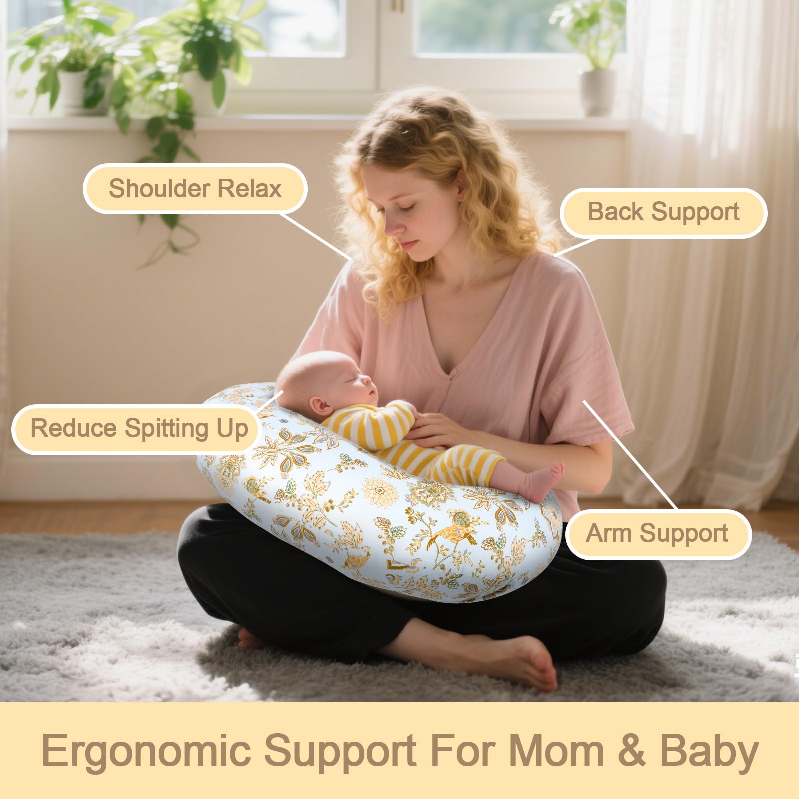 x-vesolje Nursing pillow shown propping baby during feeding