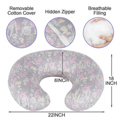x-vesolje nursing pillow side view demonstrates the ergonomic curved shape for comfortable positioning.