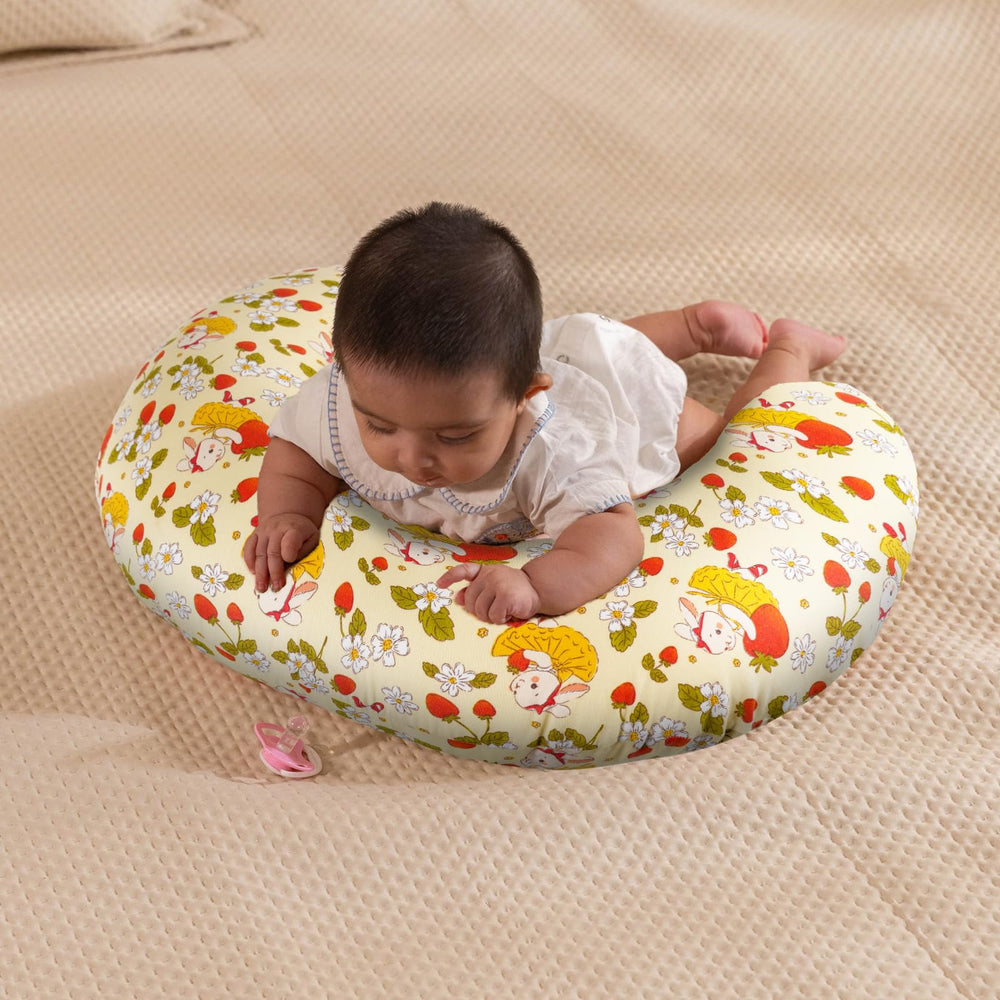 x-vesolje nursing pillow provides soft foam cushioning for neck and back comfort.