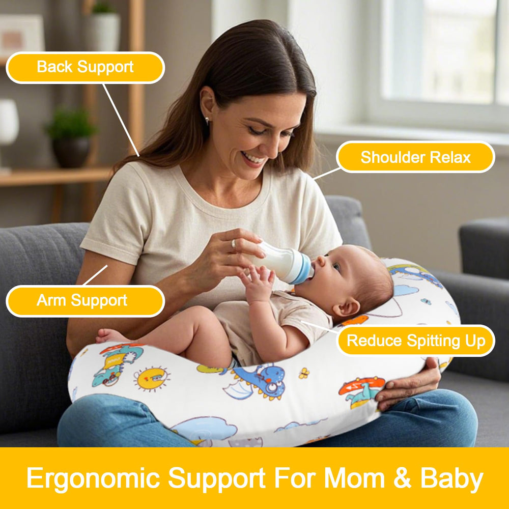 x-vesolje nursing pillow supports tummy time and growth milestones