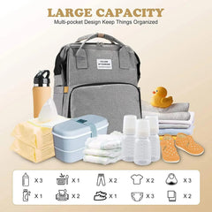 X W EI UNION diaper backpack with large capacity and organized pockets for gear.