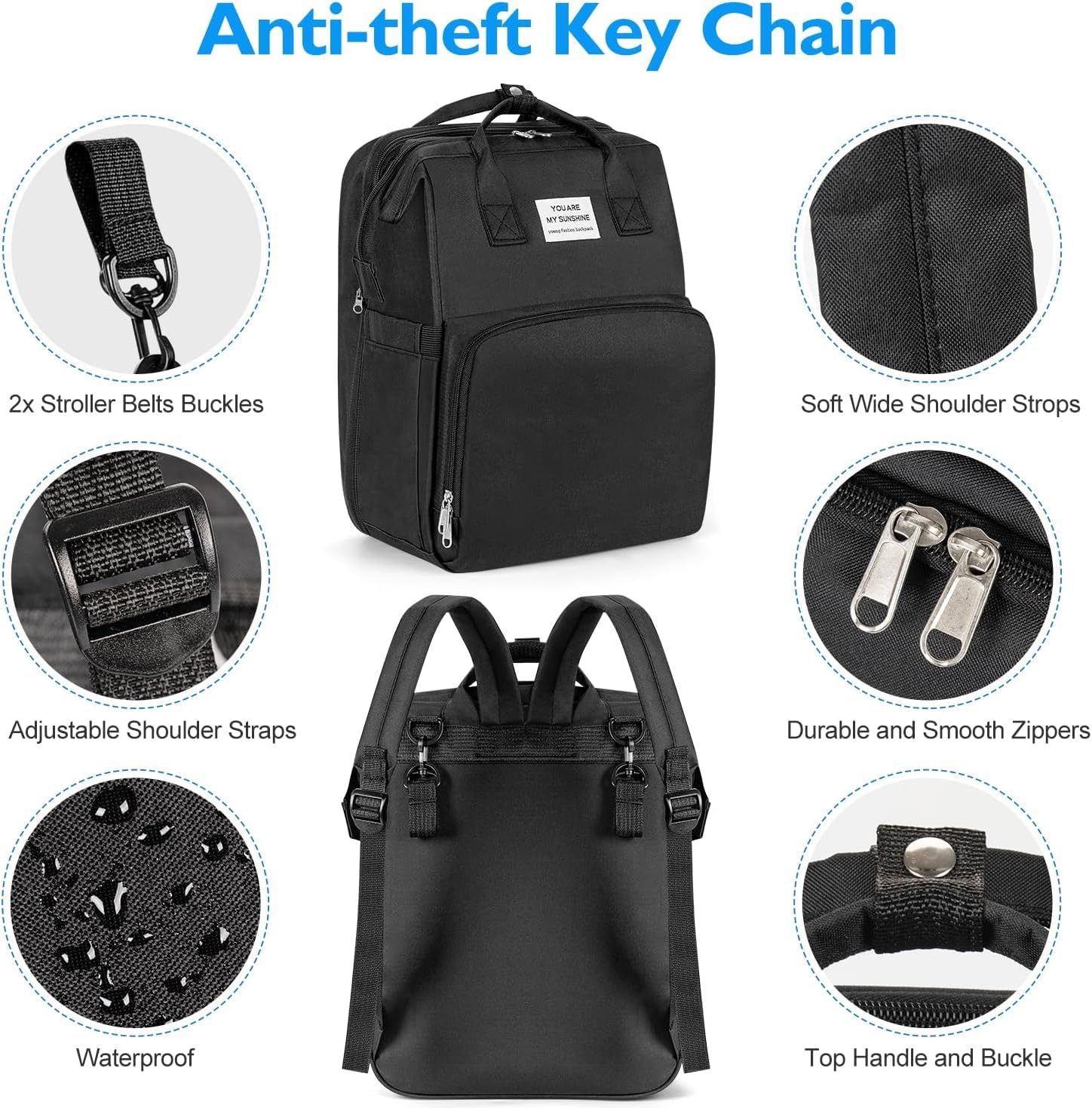 X W EI UNION diaper backpack soft-padded-shoulder-straps ensure comfortable long carries