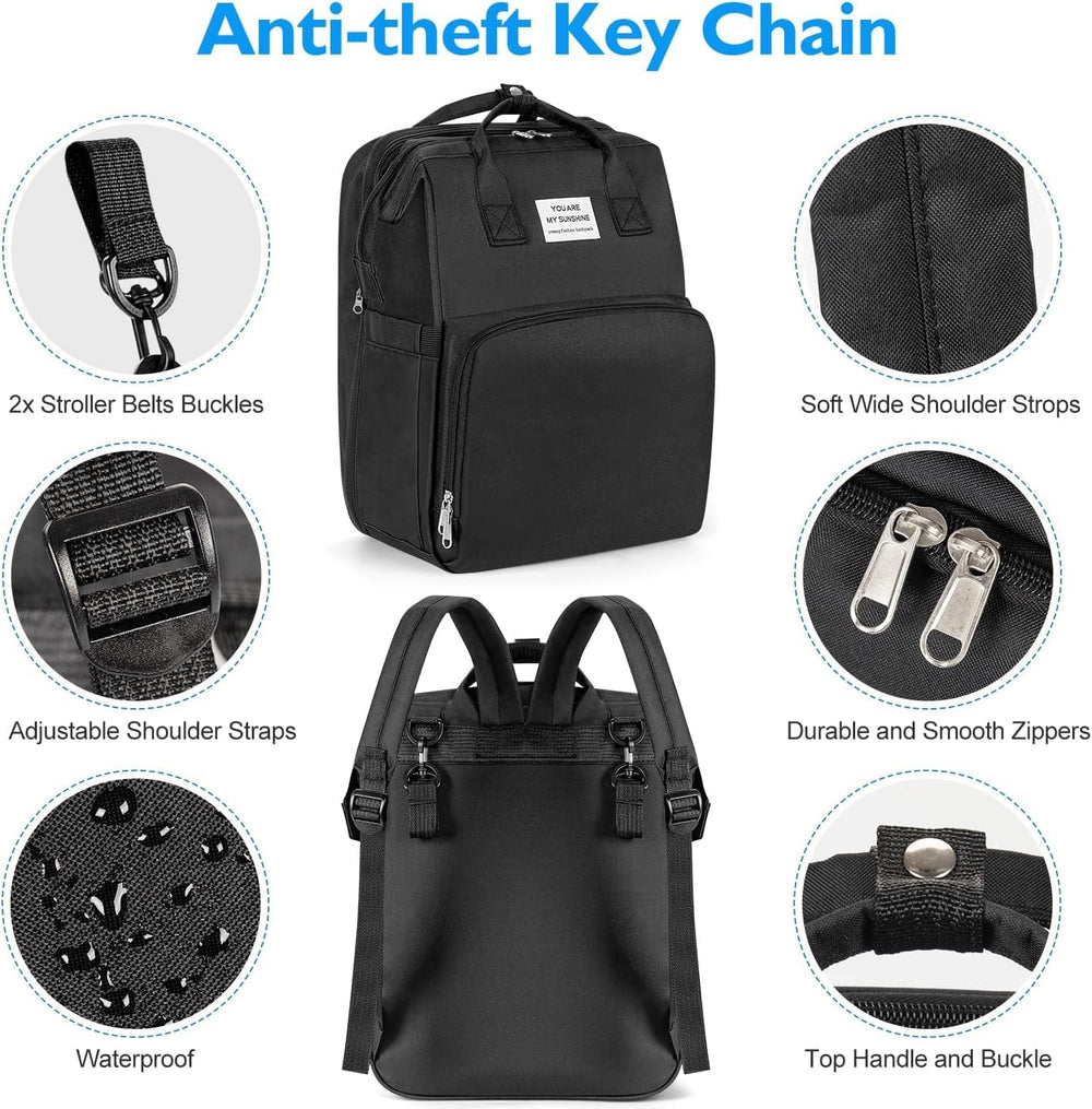 X W EI UNION diaper backpack soft-padded-shoulder-straps ensure comfortable long carries
