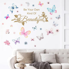 X-xdaonl colorful butterflies wall sticker with quotes to brighten a room and motivate