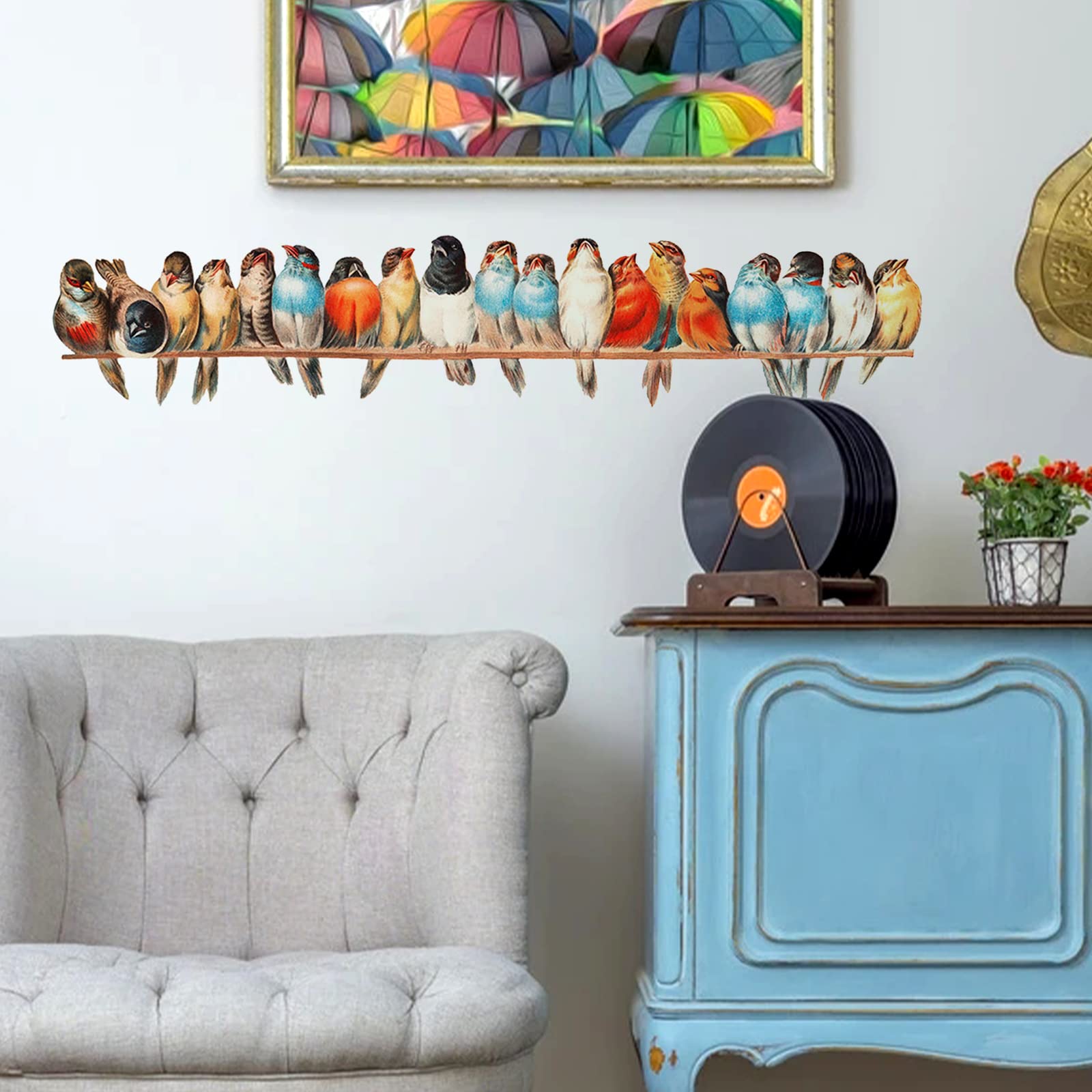 X-xdaonl Easy-to-apply wall art birds ideal for children's bedrooms