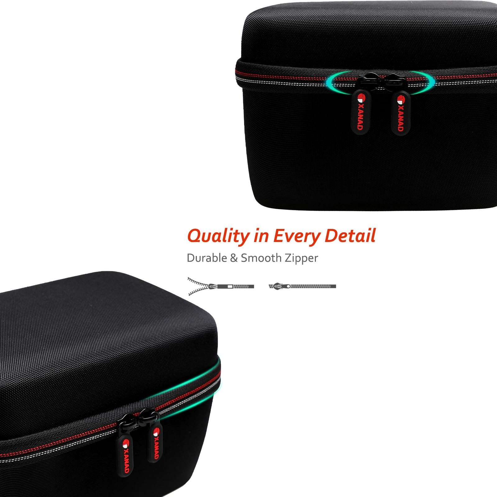 XANAD hard case exterior EVA shell offers durable, dustproof protection on the go.