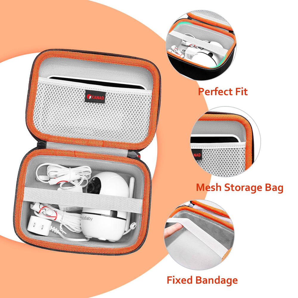 XANAD hard case for HelloBaby Monitor keeps cables organized and ready for travel.