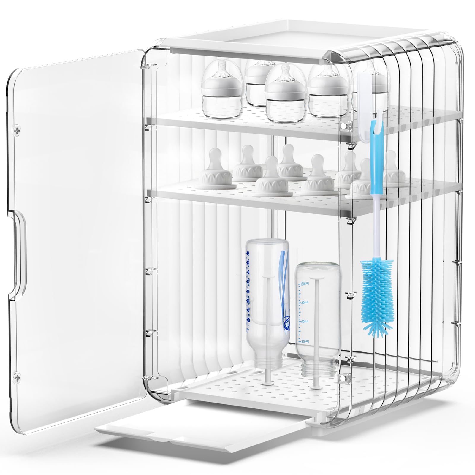 XANGNIER baby bottle organizer full counter view highlights space-saving design
