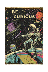 Xanovir Astronauts tin sign front view for kids' room wall decor.