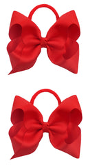 Xansema 2-pack 6-inch red ribbon headbands for everyday outfits.