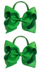 Xansema 2Pcs 6 Inches Ribbon Baby Headbands deep green closeup ideal for photoshoots