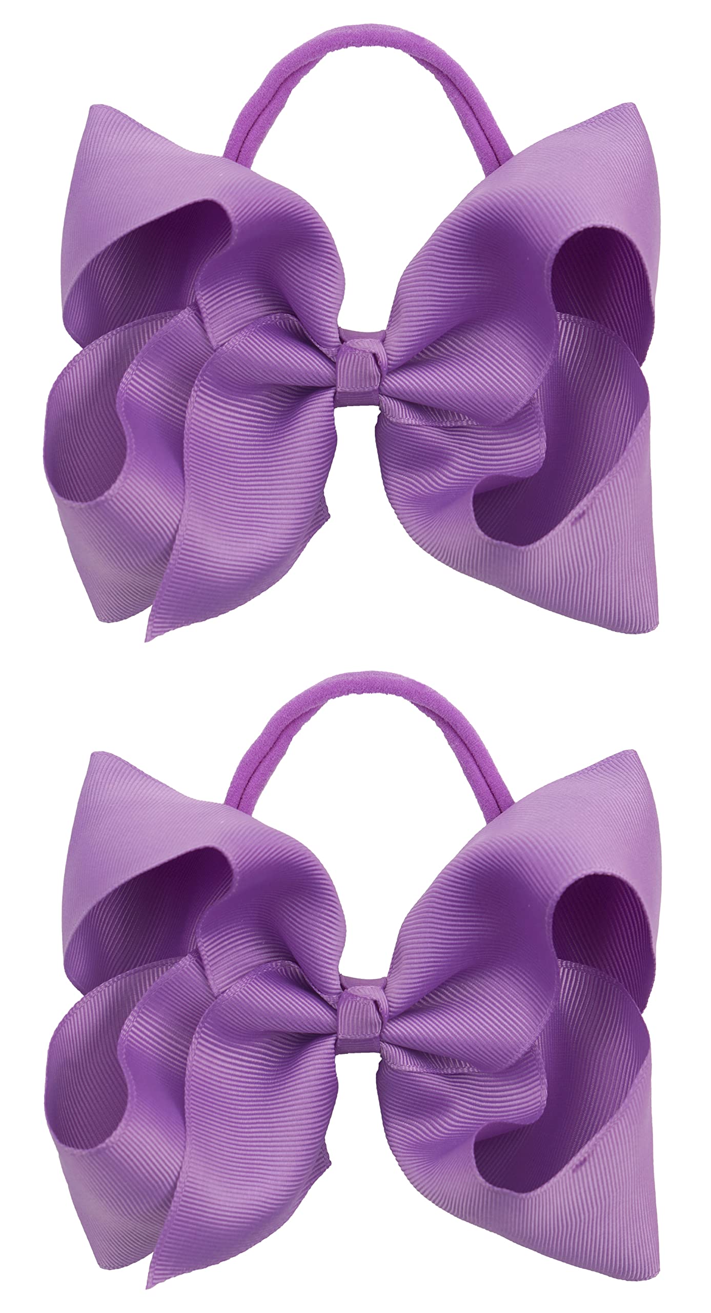 Xansema 2Pcs 6-inch ribbon headbands in purple for coordinating daily outfits
