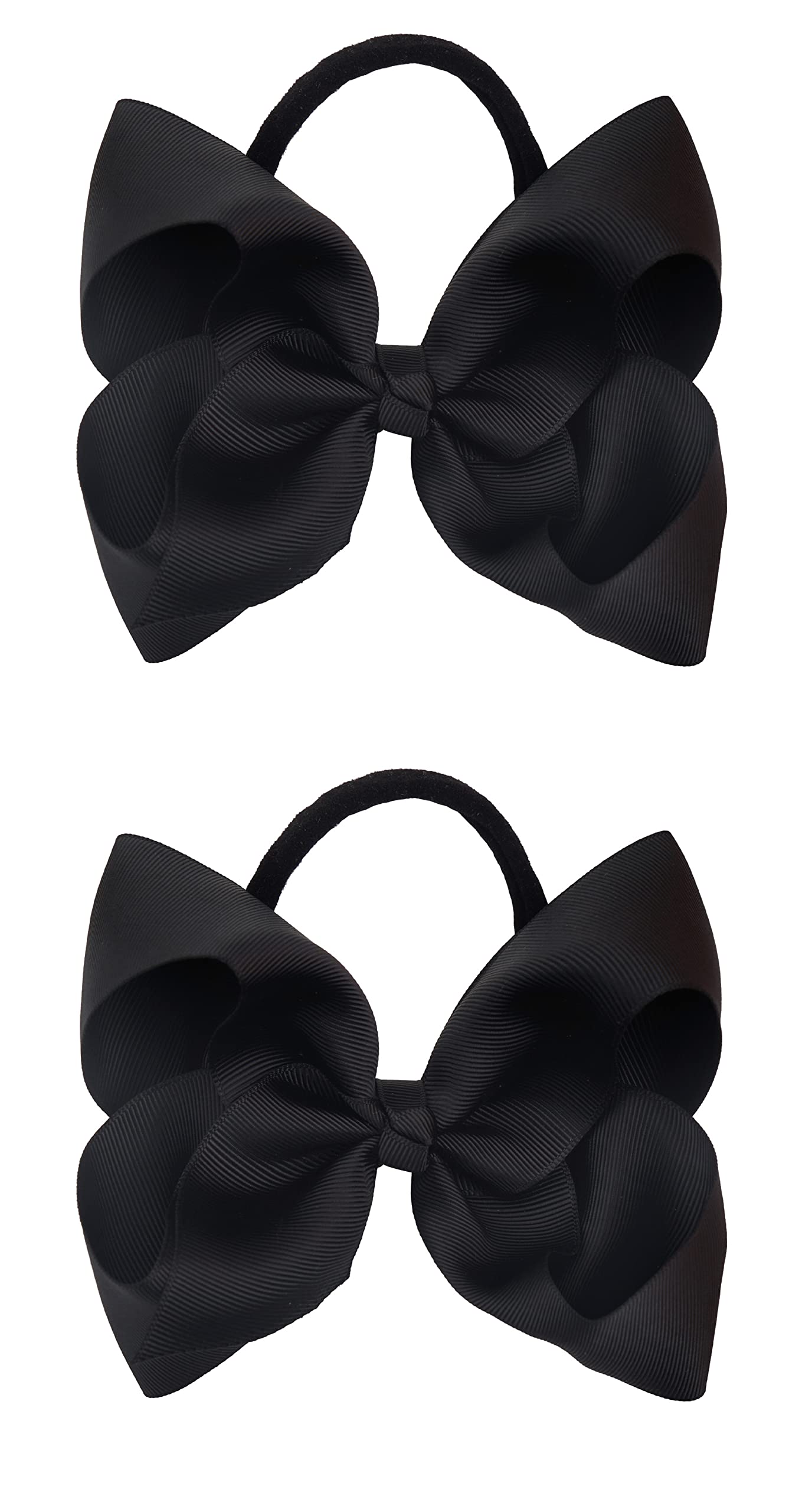 Xansema 6-inch ribbon bow headband in black for everyday wear