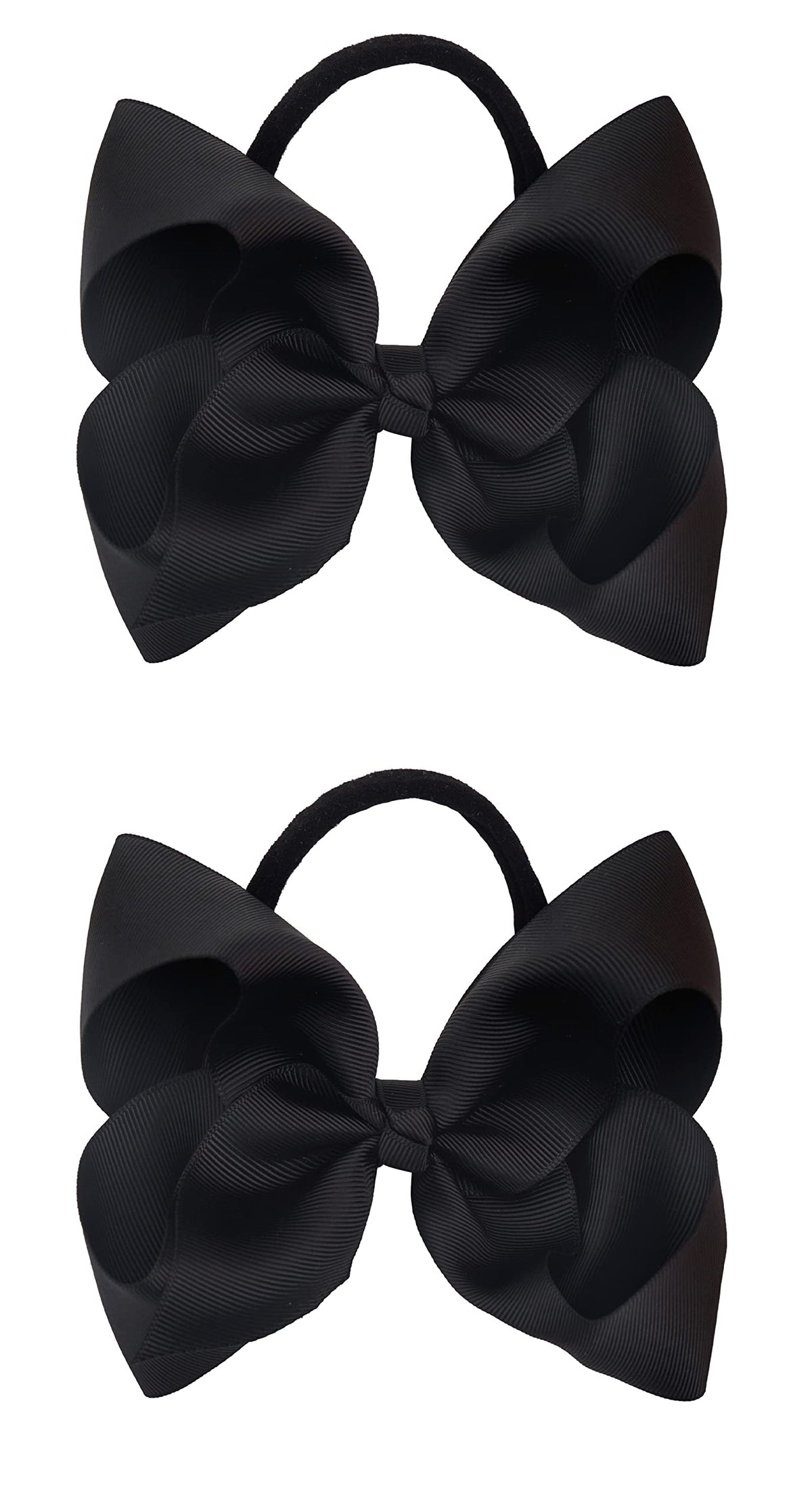 Xansema 6-inch ribbon bow headband in black for everyday wear