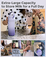 XAPROO breast milk cooler bottle top view purple highlights compact travel fit
