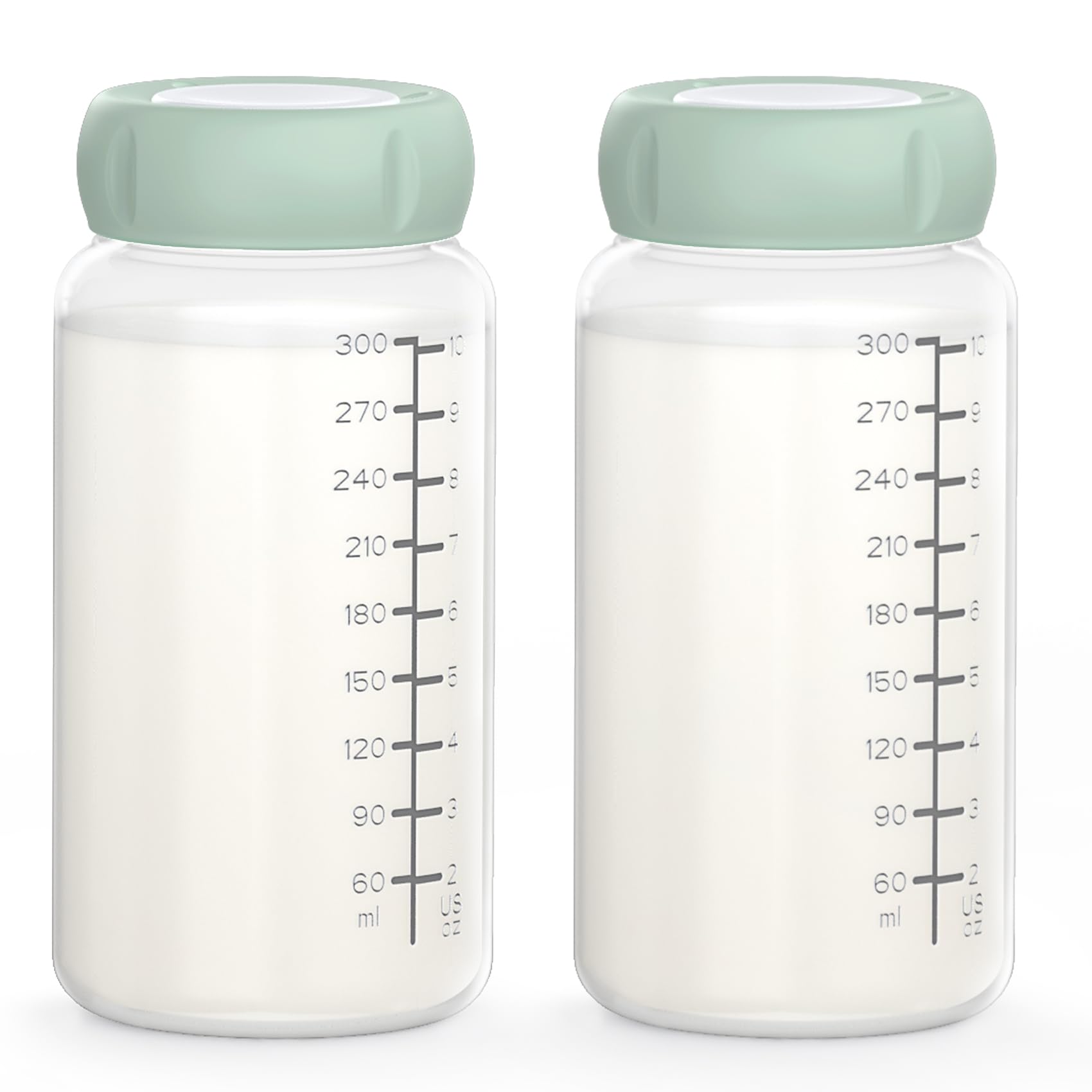 Xaproo breastmilk containers green 2pcs pack for on-the-go storage