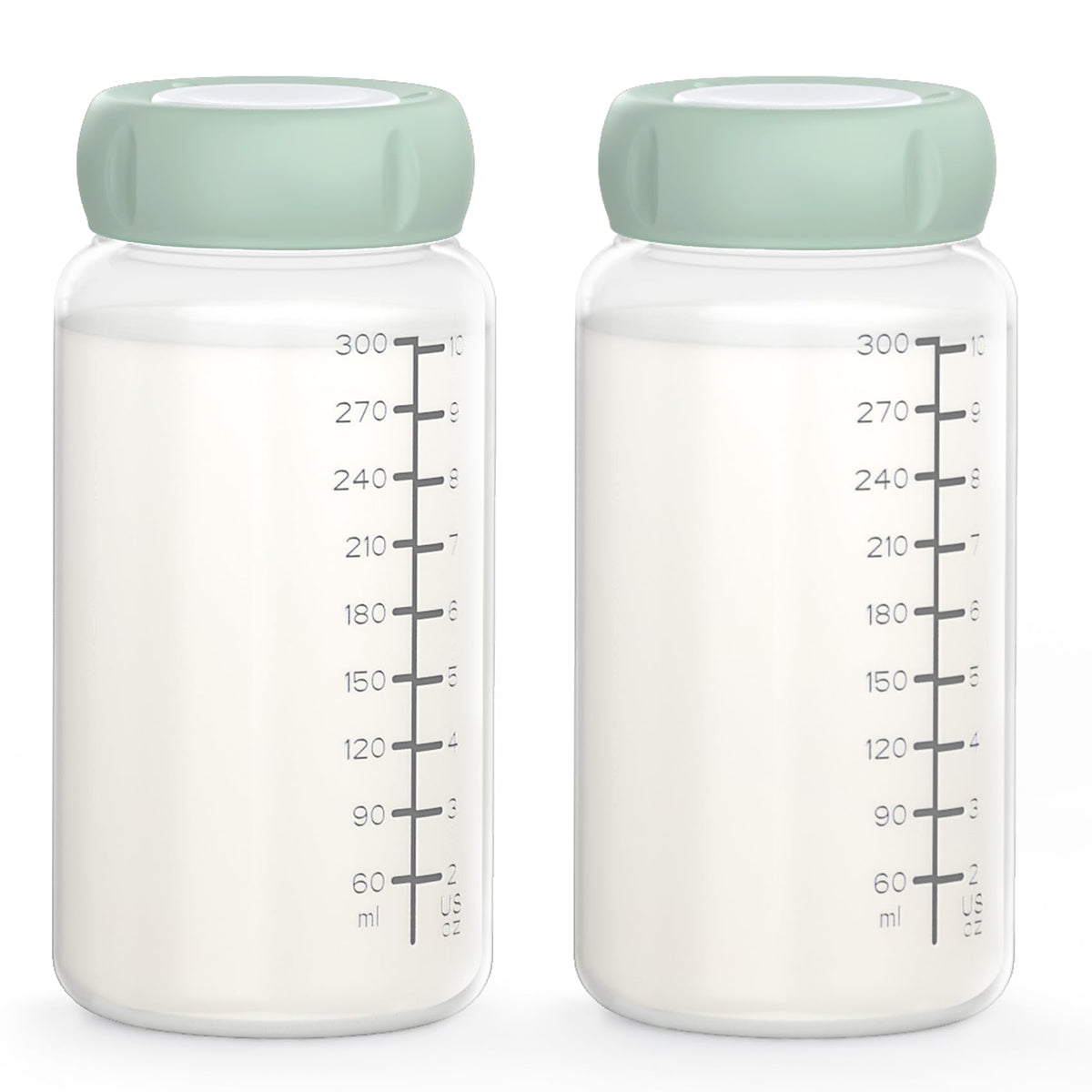 Xaproo breastmilk containers green 2pcs pack for on-the-go storage