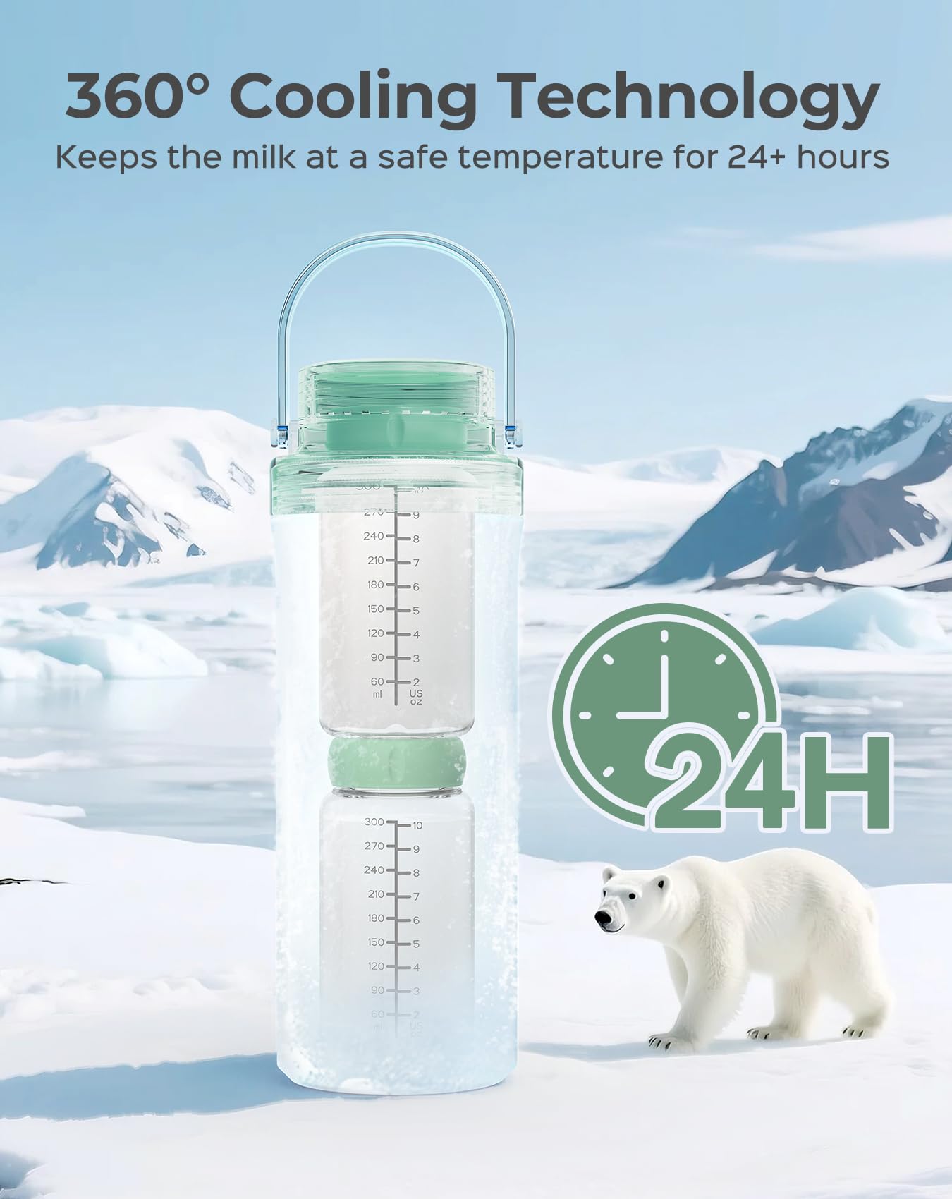 Xaproo inner bottles in green with food-grade safety for milk storage