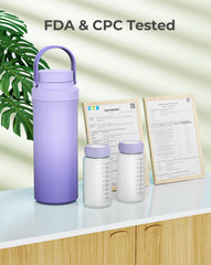 XAPROO two 11oz bottles purple keep morning and afternoon milk separate