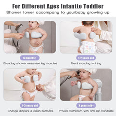 XASMA baby shower stand anti-slip base ensures stable, safe baths