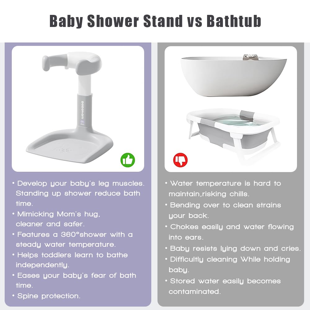 XASMA baby shower stand easy-assembly three-piece setup saves time
