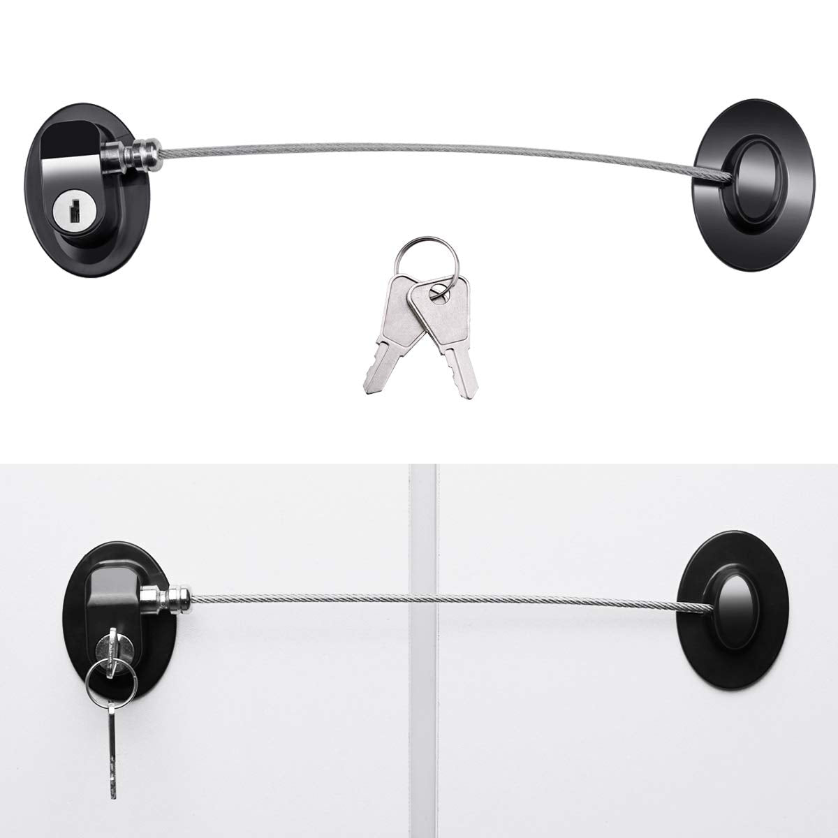 XccMe 2-pack refrigerator locks with keys for easy child safety