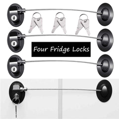 XccMe fridge locks 4-pack with 8 keys secures fridge for kid-safe kitchen access