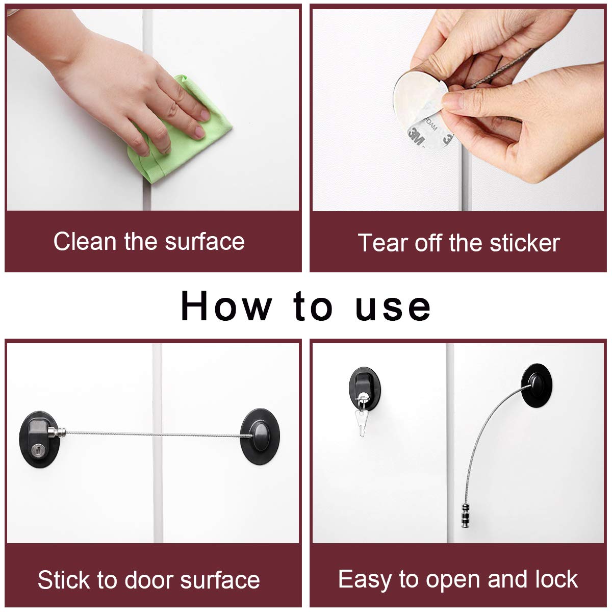 XccMe fridge locks securing a file drawer and preventing access