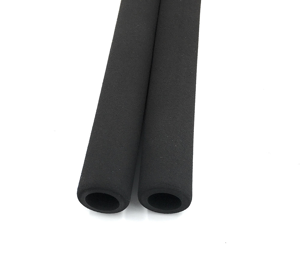 Xcivi foam handle cover installation demonstration for quick fit on 0.6–0.8 inch stroller handles.