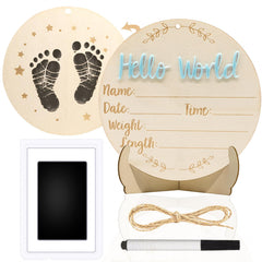XCMVCN Baby Announcement Sign with Hello World design for memorable newborn photos.