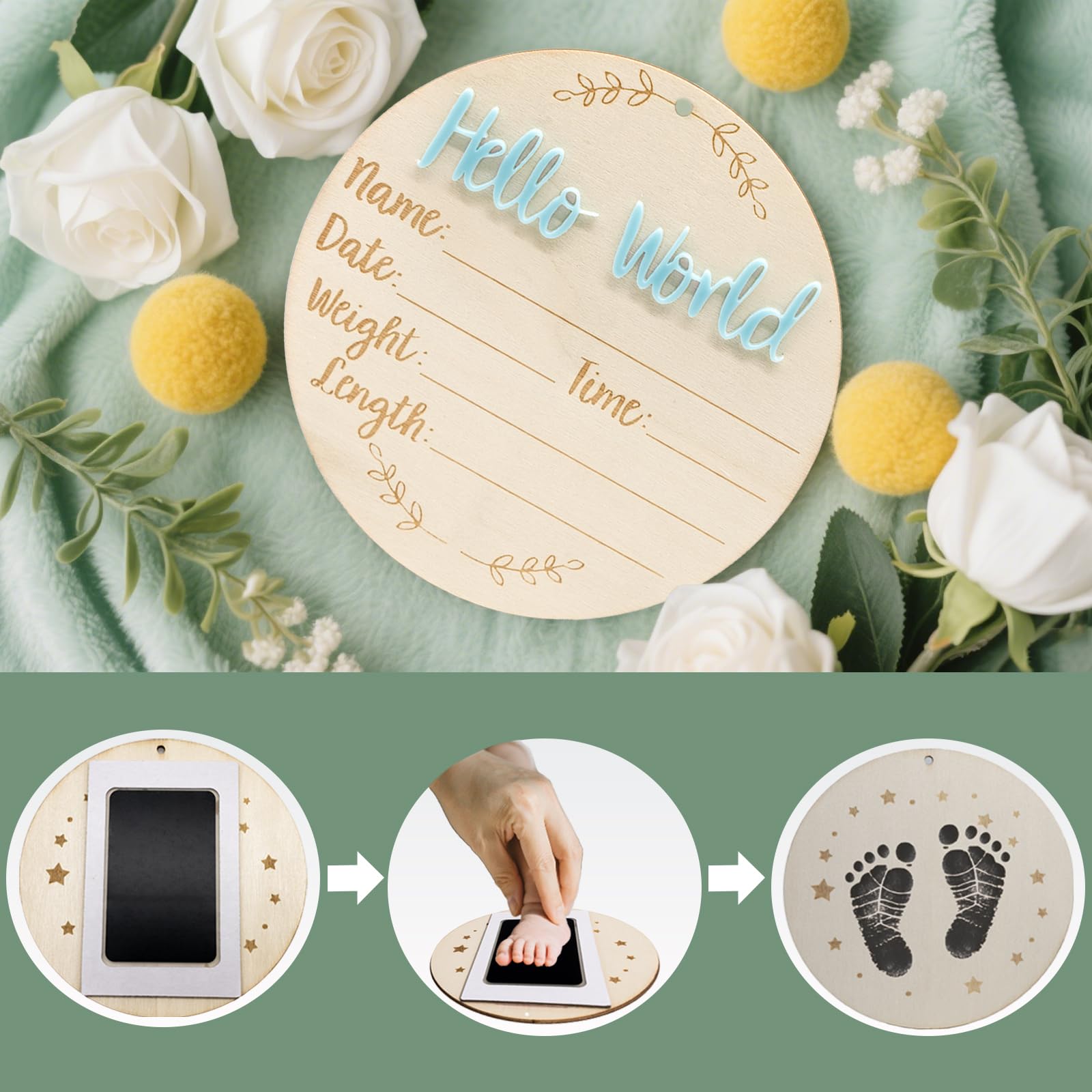 XCMVCN Wooden stand provides stable display during photos and nursery decor.