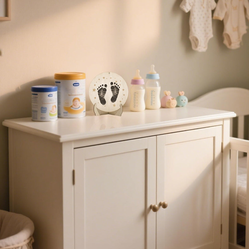 XCMVCN Baby Announcement Sign doubles as nursery wall art.