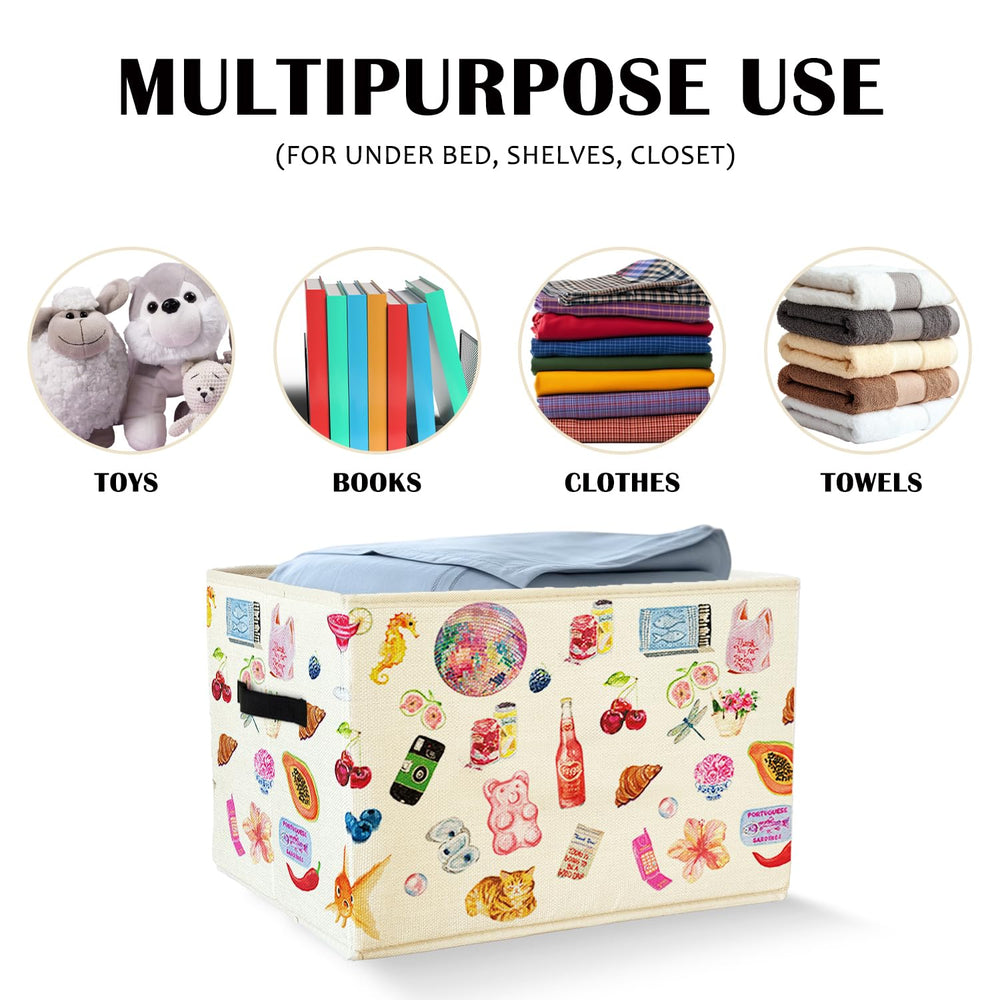 XDFVL Preppy Y2K storage-bin foldable for space-saving organization on shelves