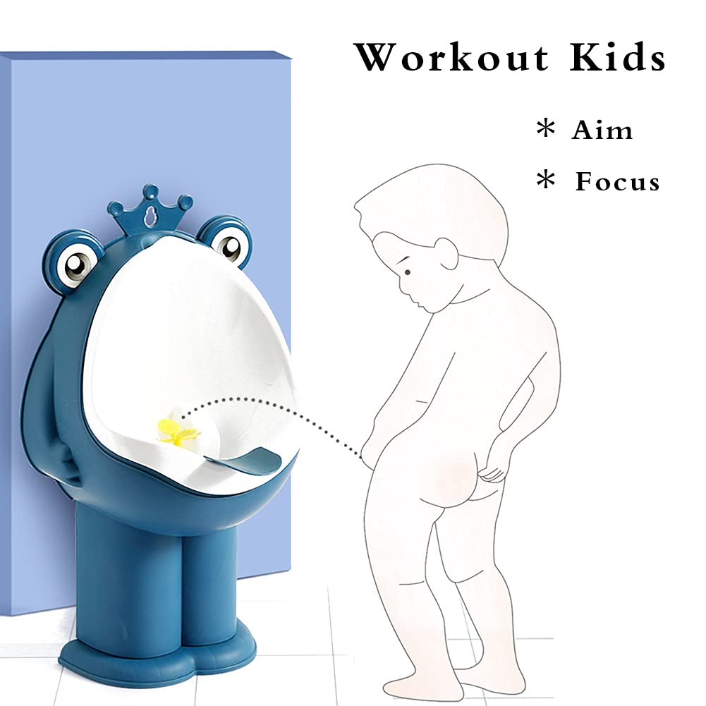 Xeehwb frog urinal kid-using image emphasizes engaging spinner target for aim practice.