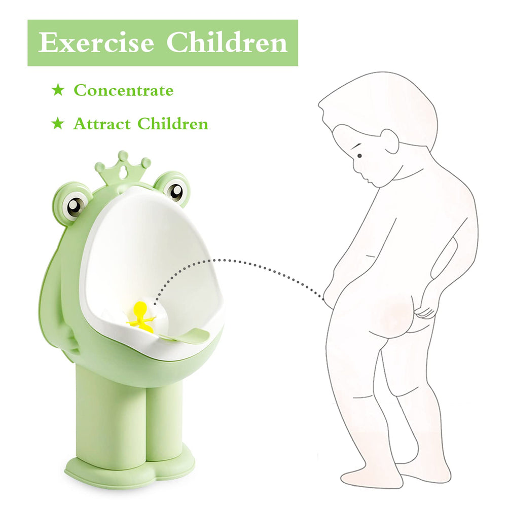 Xeehwb Frog Urinal contents include hook, brush, and conduit for easy setup.