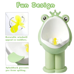 Xeehwb Frog Urinal suction-install option saves space on walls.
