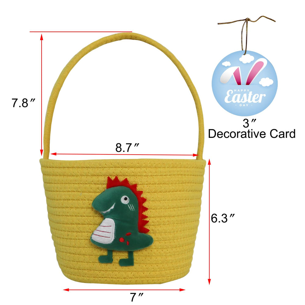 XENTUMI Easter basket sturdy handle and plush figures for easy carrying
