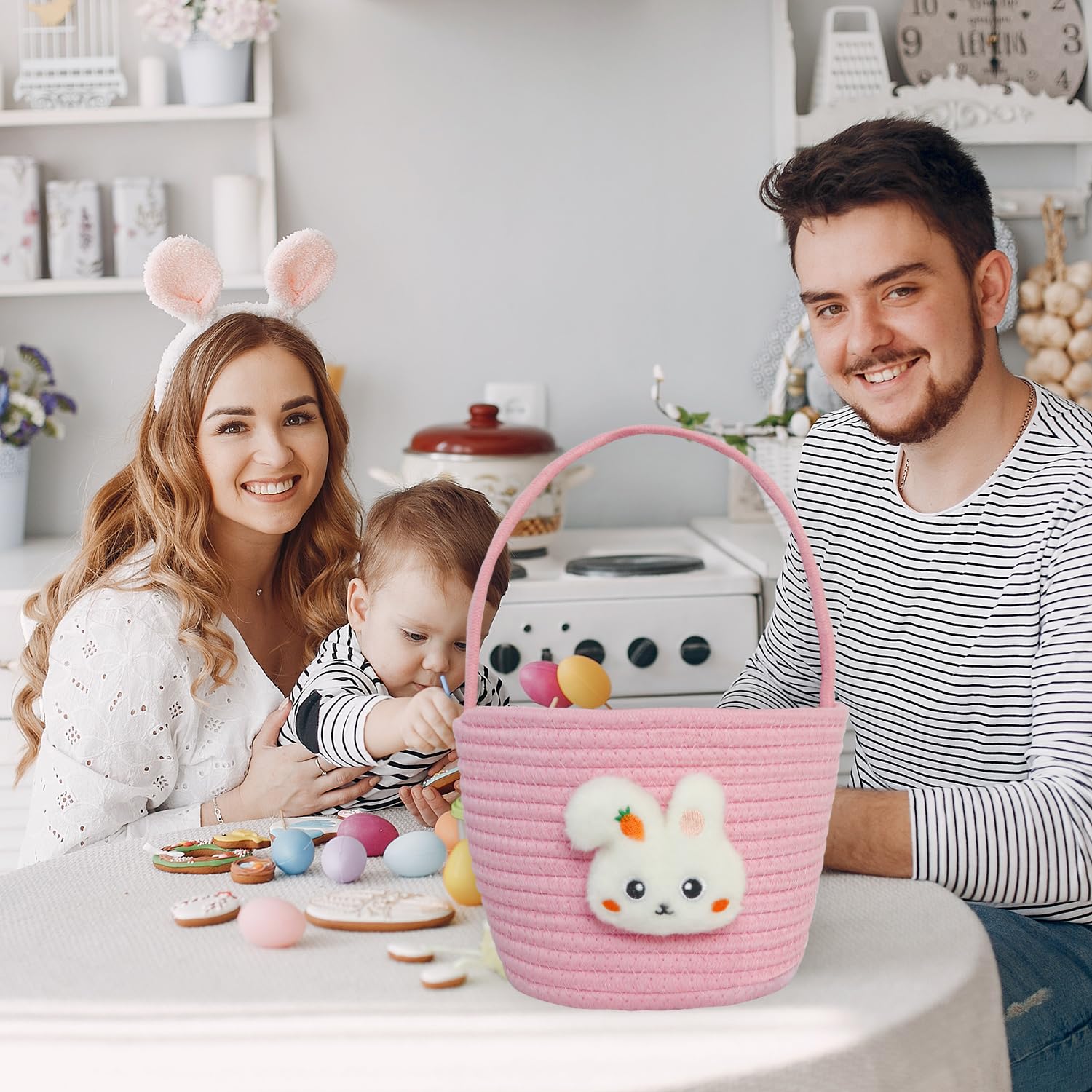 XENTUMI Easter basket plush deer adds gentle whimsy