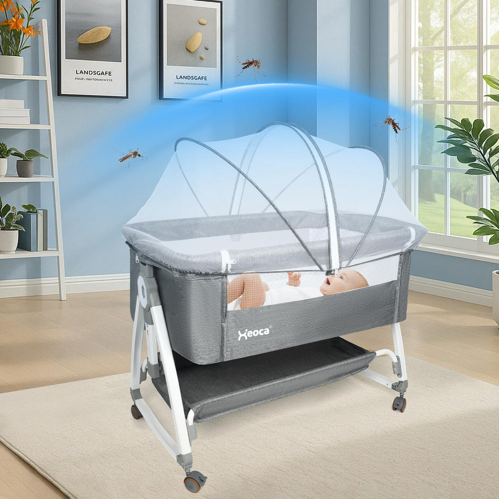 Xeoca baby bassinet storage basket keeps essentials within easy reach