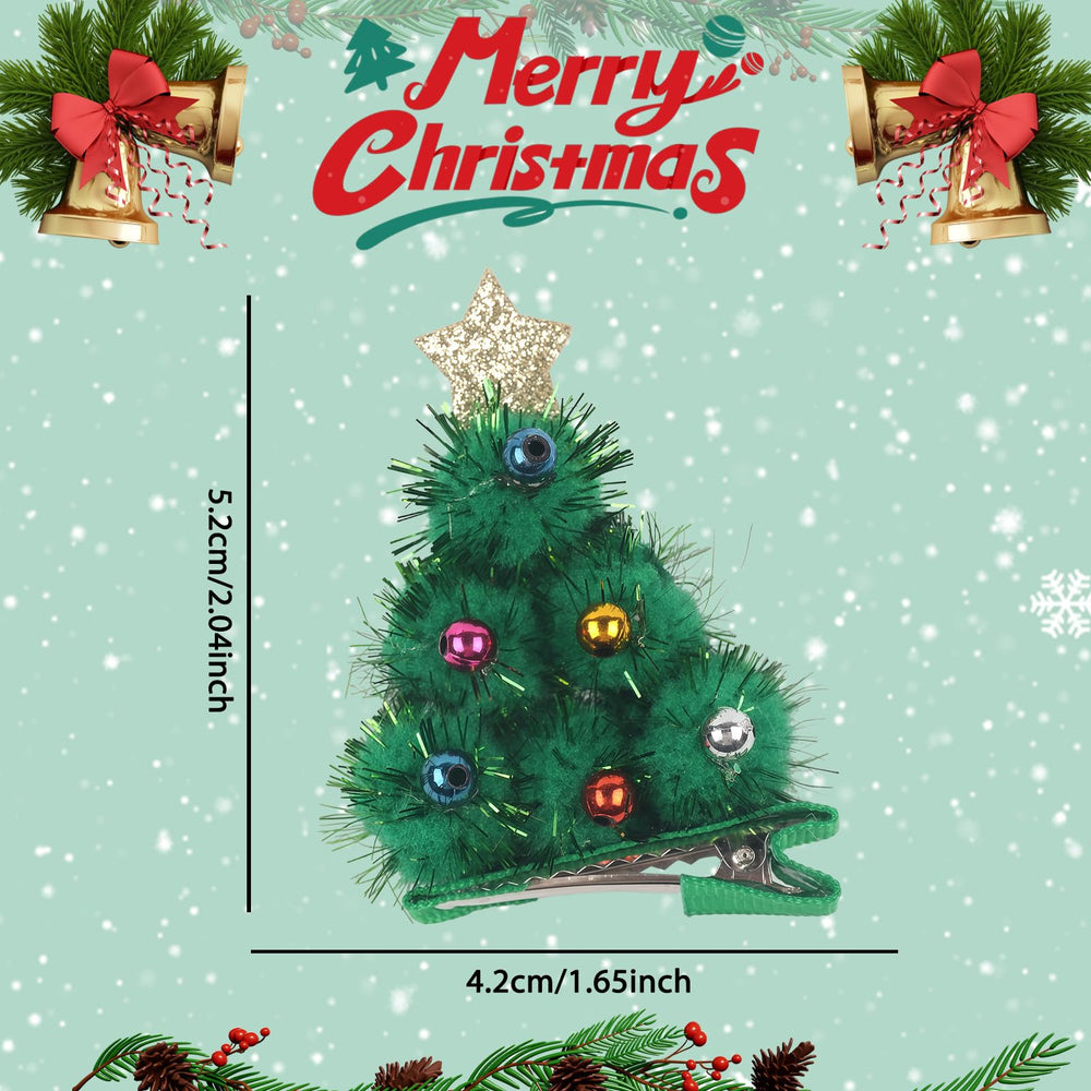 Xepeelo Christmas tree clip with pearls and stars adds charm for holiday outfits.